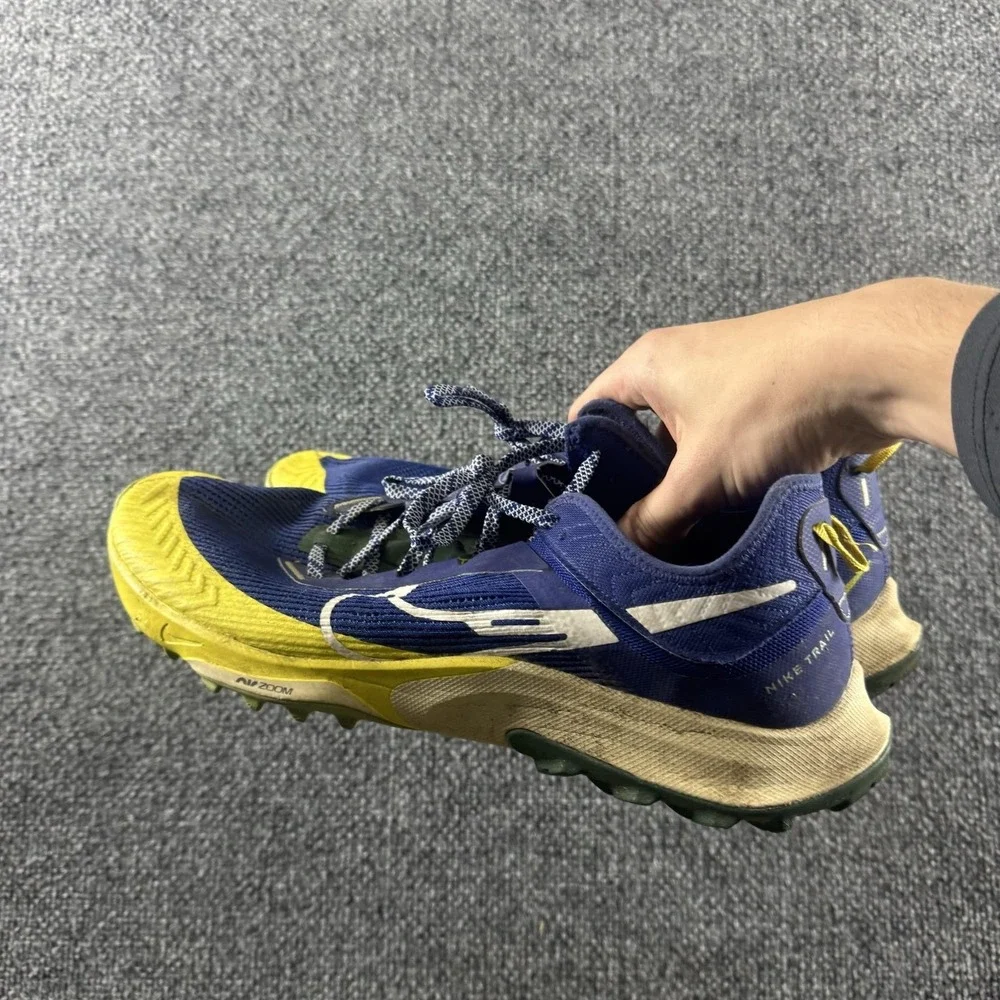 Nike Trail Running Shoes Mens Size 12 Blue Yellow Air Zoom Athletic Trail